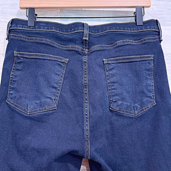 VERONICA BEARD Debbie 10" Frayed Dark Wash Tuxedo Stripe Skinny Jeans Womens 32 - Picture 5 of 7